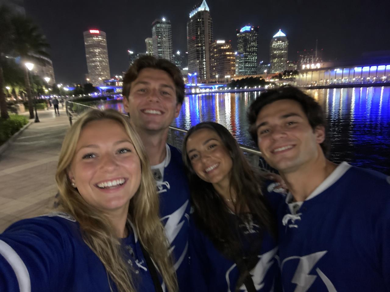 Friends on the Tampa Riverwalk after the game